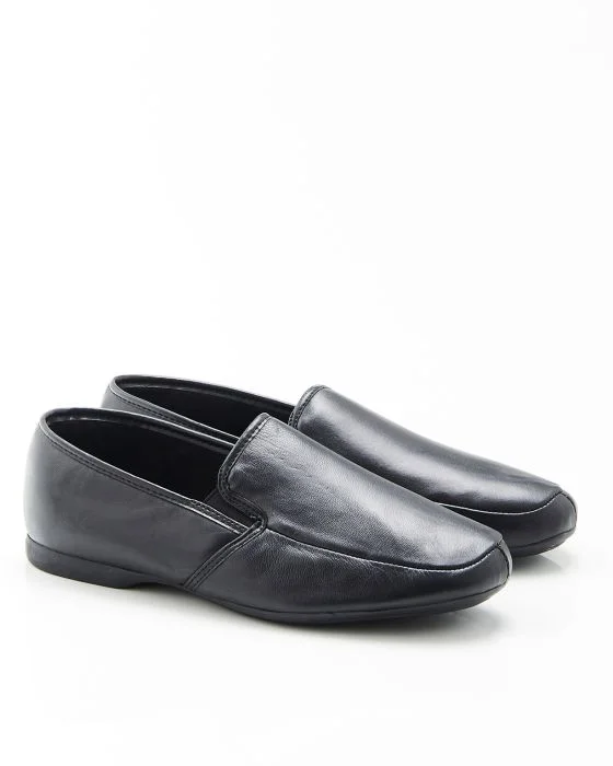 Pantoufles dessus cuir
