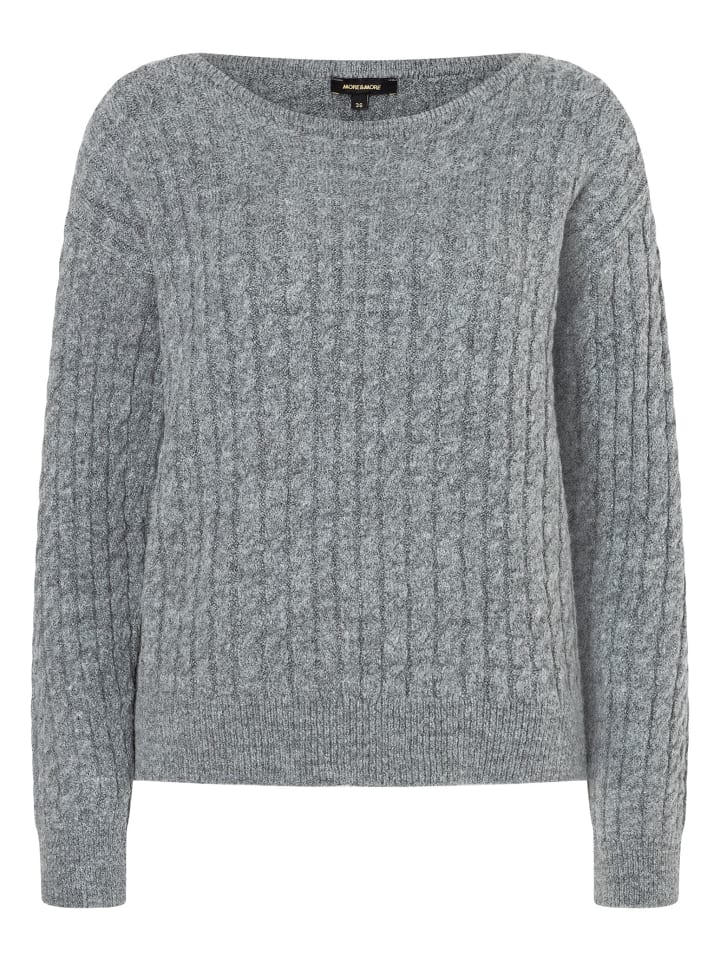 More & More Strukturpullover in grau günstig kaufen