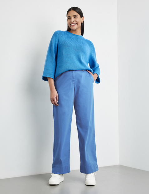 Hose mit weitem Bein aus Baumwoll-Stretch Carlotta