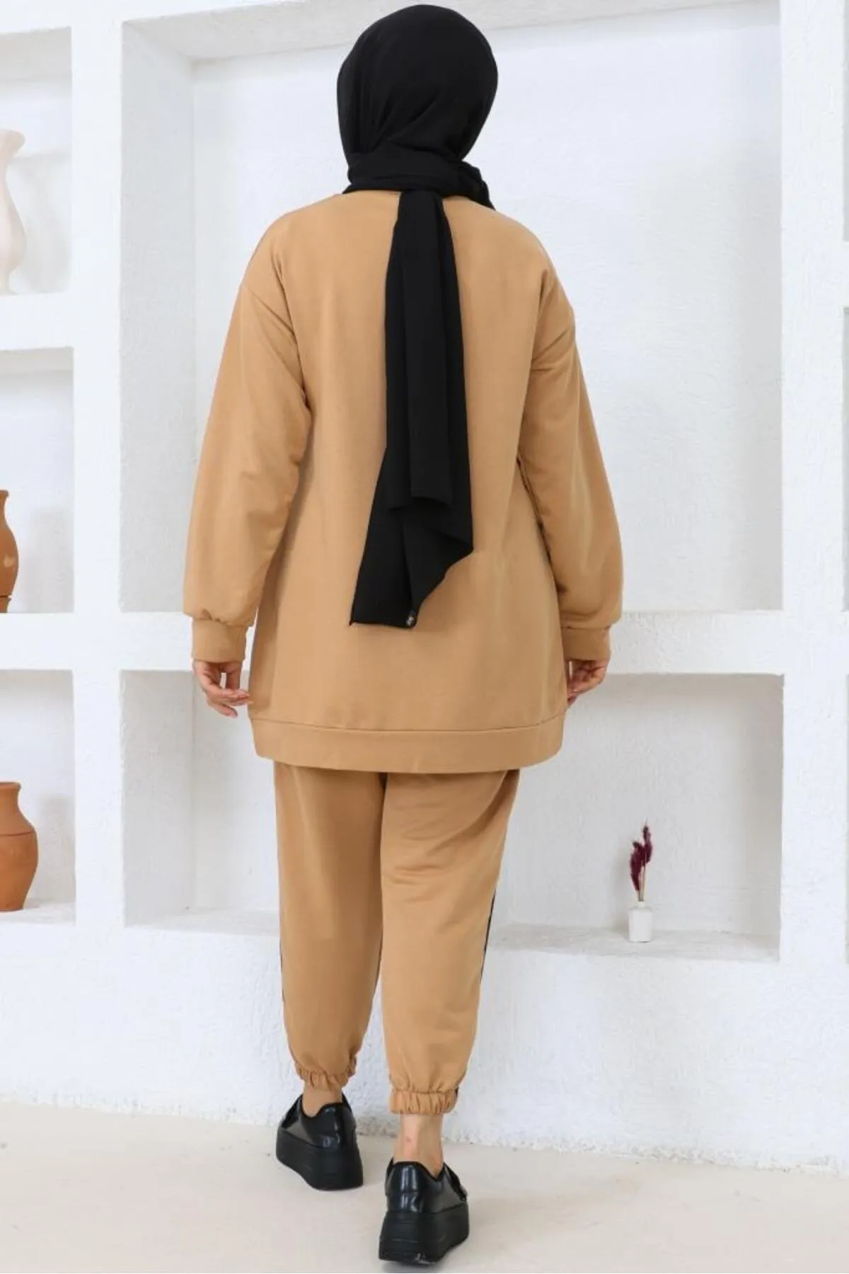 benguen  3401 Zweifädiges Hijab-Set Kamel
