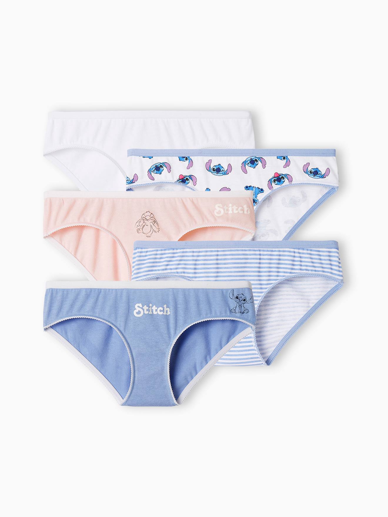 Lot de 5 culottes fille DS® Stitch bleu ciel