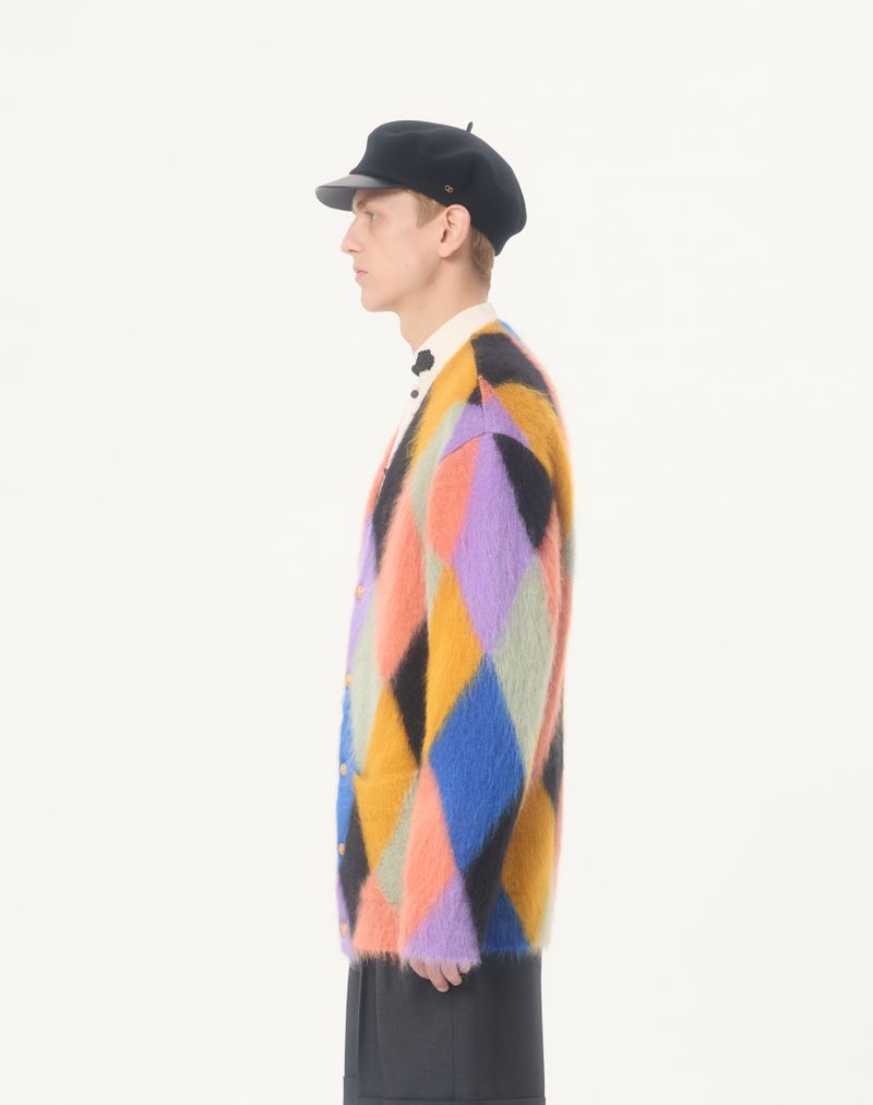 Valentino Mohair Uldcardigan med Rhombell-motiv
