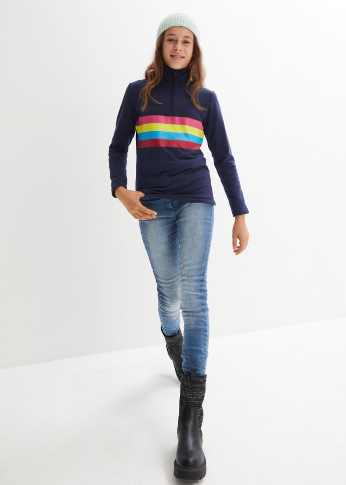Mädchen Thermo-Langarmshirt mit Stehkragen