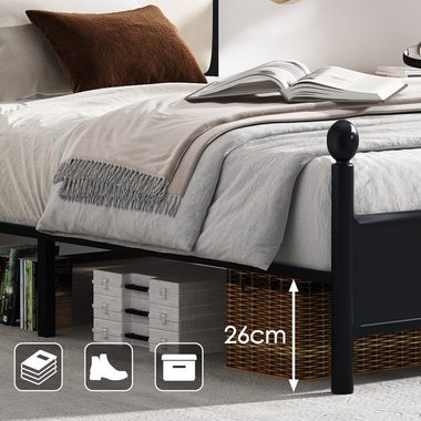 HAUSS SPLOE Metallbett Modern Metallbett Bettgestelle Einzelbett Gästebett Bettrahmen, Hochwertiges Material
