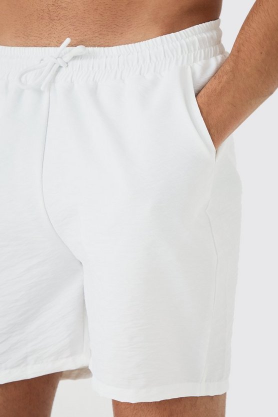 Mid Length Plain Crinkle Swim Short