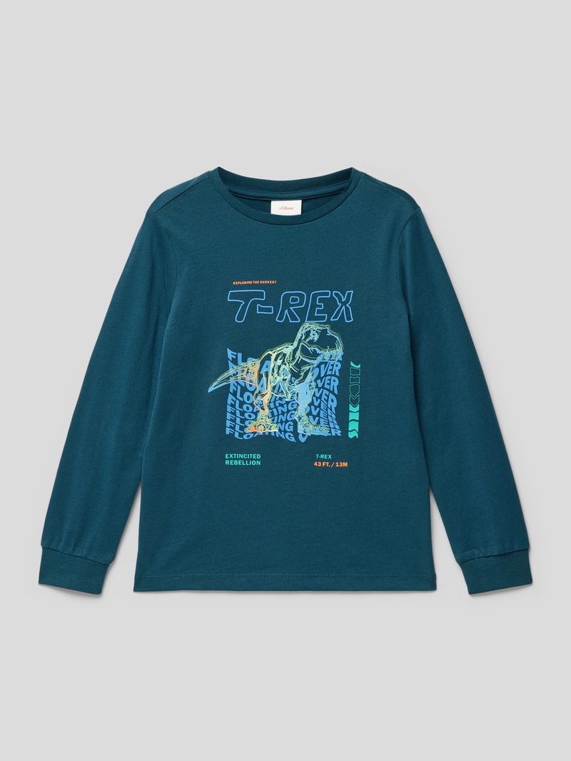 Sweatshirt mit Motiv-Print Modell 'Back to School' in dunkelgrün