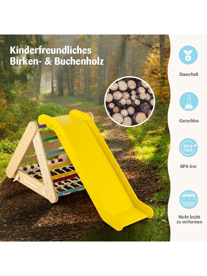 COSTWAY Klettergerüst mit Rampe in Gelb günstig kaufen 64 cm