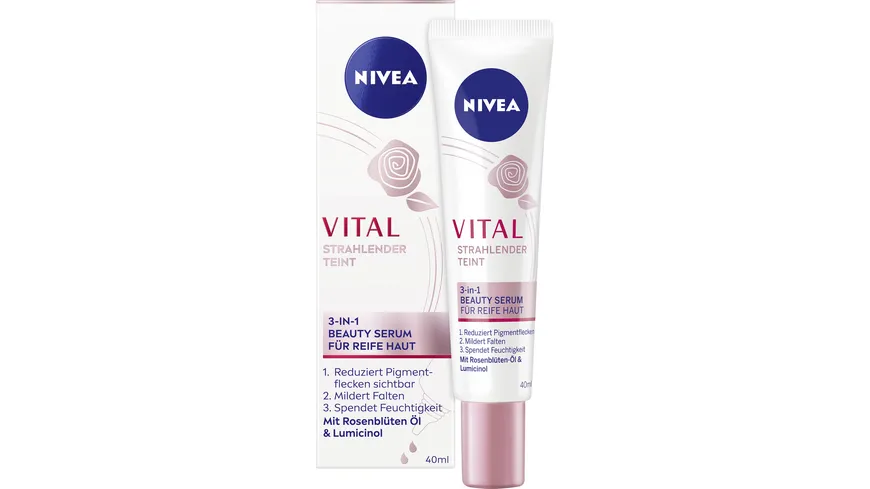 NIVEA VITAL Strahlender Teint 3in1 Beauty Serum für Reife Haut 40 ml