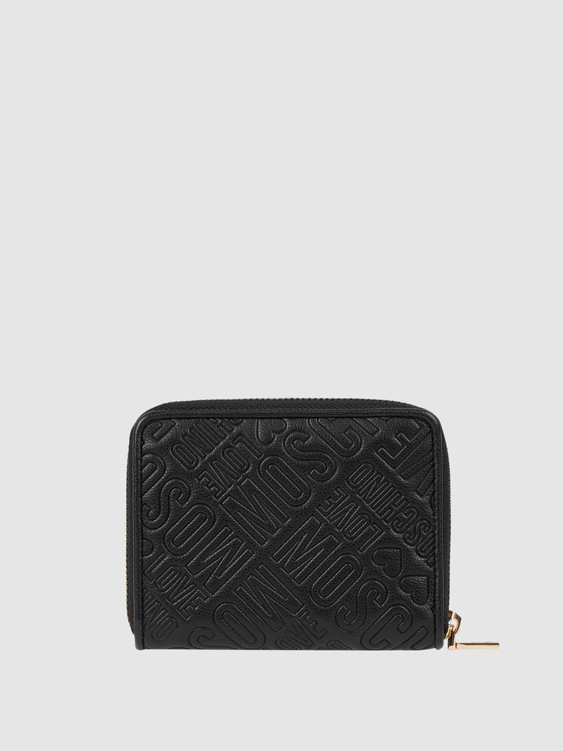 Portemonnaie mit Logo-Muster in schwarz