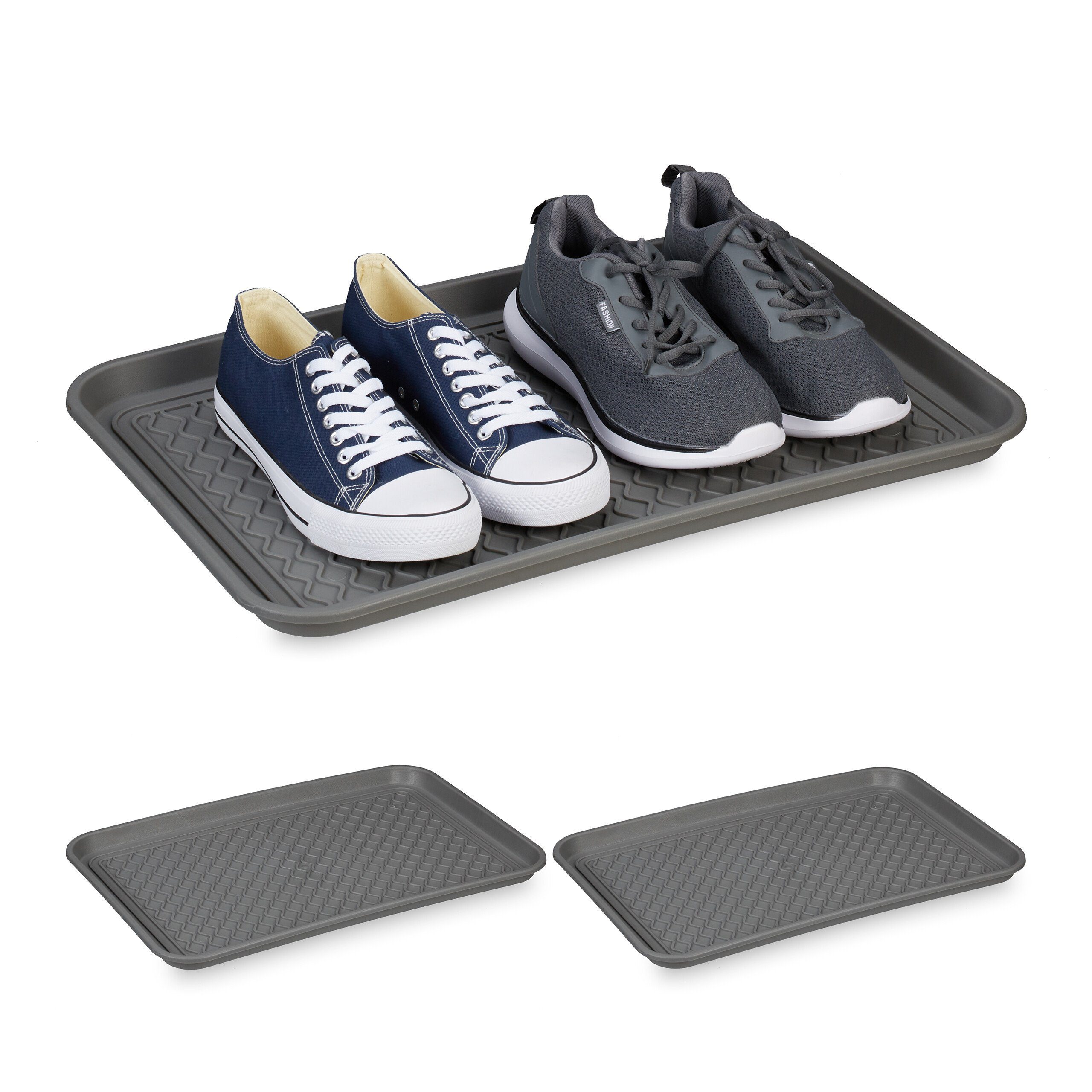 relaxdays Schuhabtropfschale 3er Set Schuhabtropfschale 60 x 40 cm