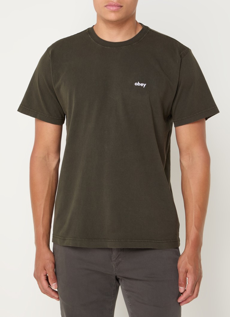 T-shirt Obey in minuscolo con logo ricamato
