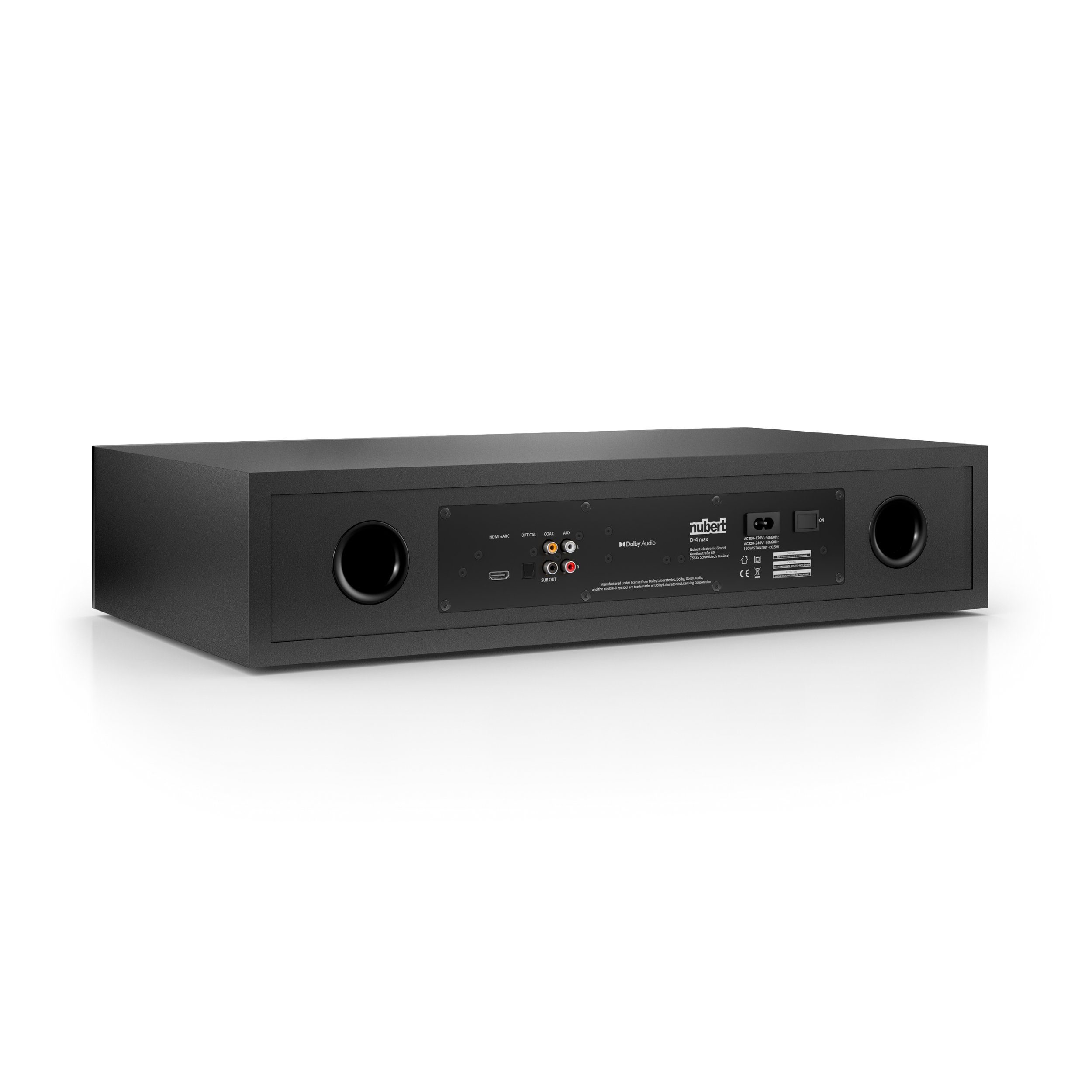 Nubert nuBoxx AS-225 max Soundbar (180 W, Bluetooth 5.0 aptX HD und Dolby Digital Decoder, Voice+, HDMI eARC)