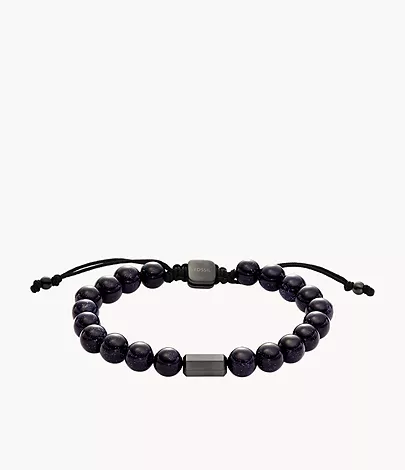 Fossil Armband Galaxy Beads Sandstein rekonstruiert dunkelblau
