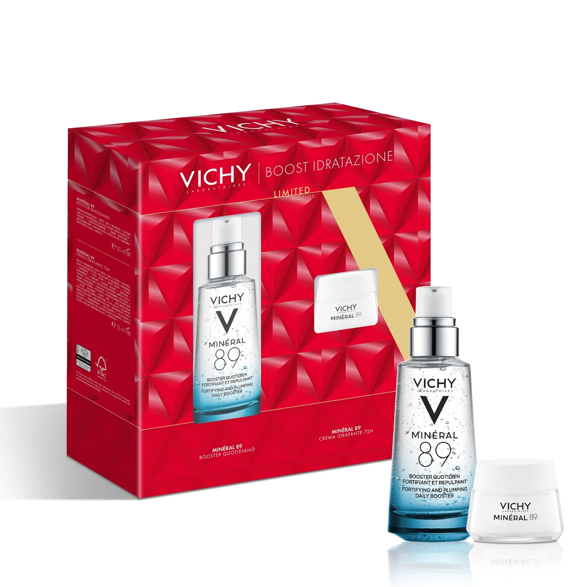 Mineral 89 -setti Mineral 89 -tehoseerumi + Mineral 89 -voide - kosteuttava setti, 24 tunnin kosteuttava kasvohoito