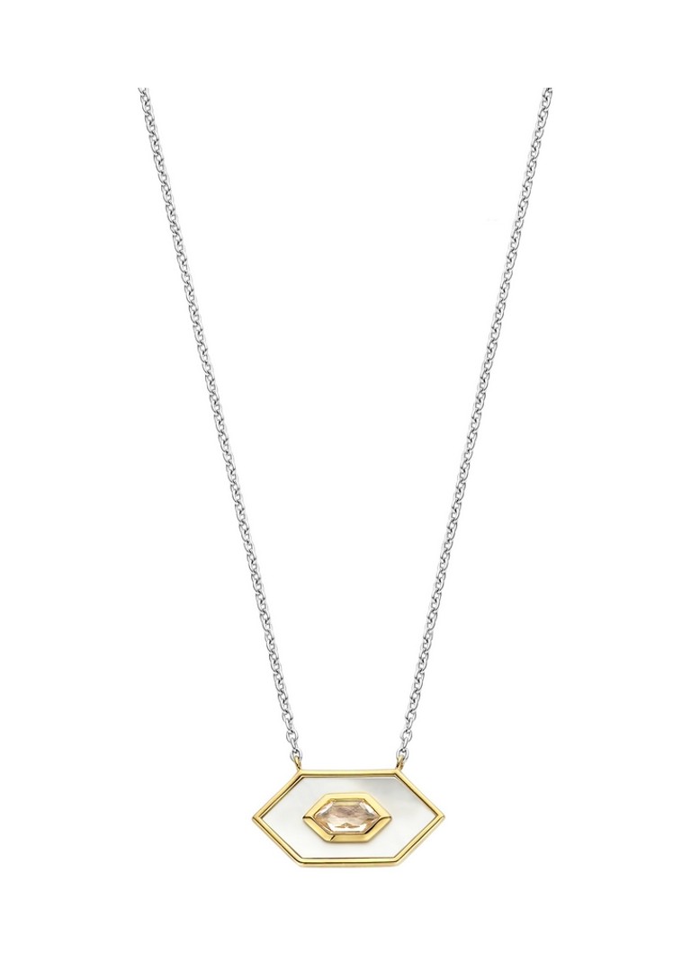TI SENTO - Milano Silver necklace with cubic zirconia and mother-of-pearl 34040ZY