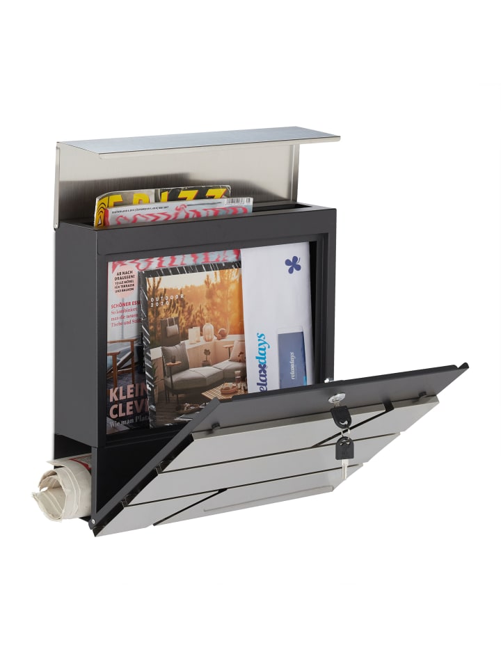 relaxdays Briefkasten in Silber günstig kaufen onesize