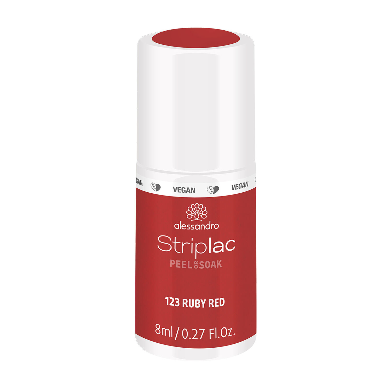 Alessandro Striplac Peel or Soak Vernis Semi-permanent - 123 Ruby Red