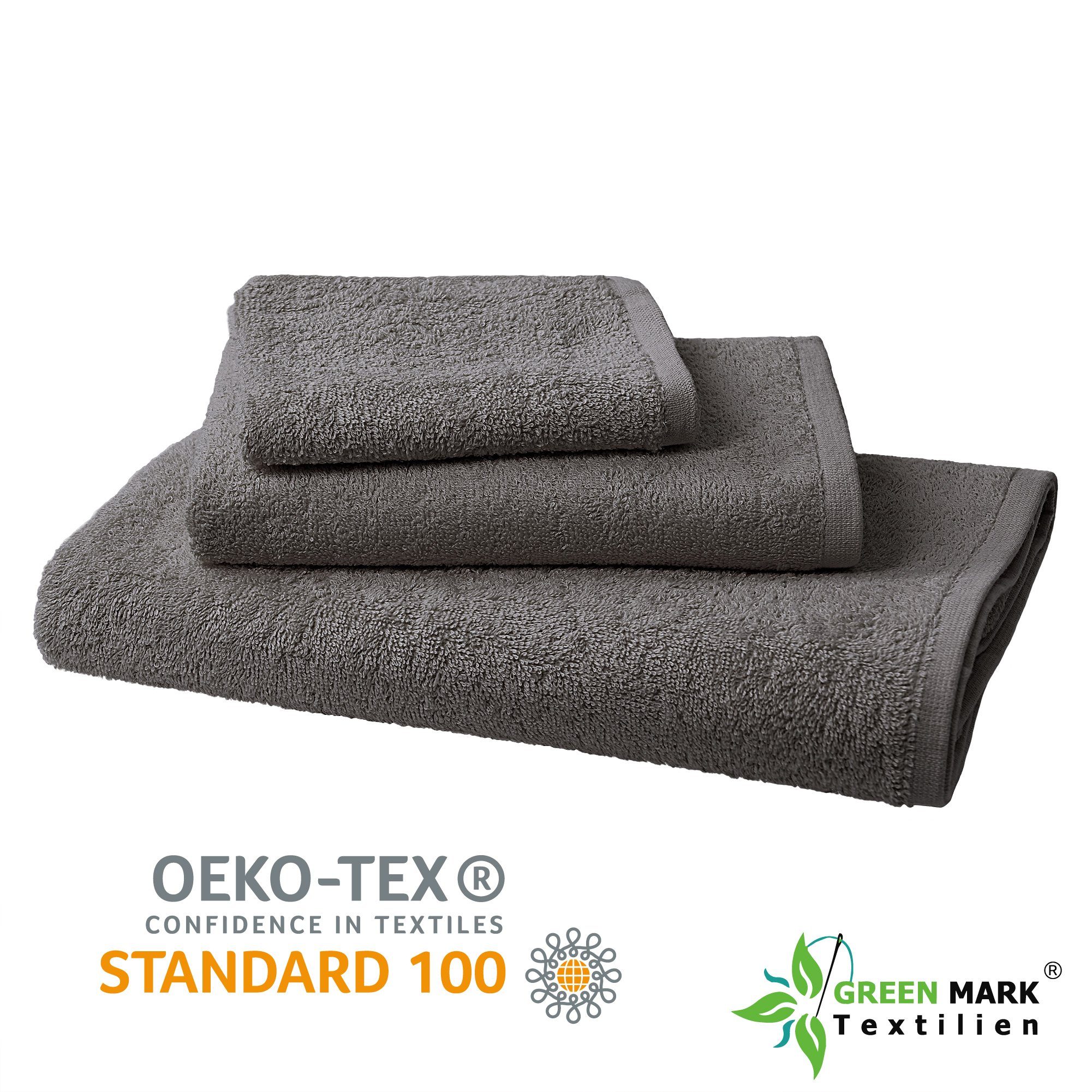 NatureMark Duschtuch Duschtuch 400gsm, 100% Baumwolle (4-St), Duschhandtuch 70x140cm Anthrazit grau