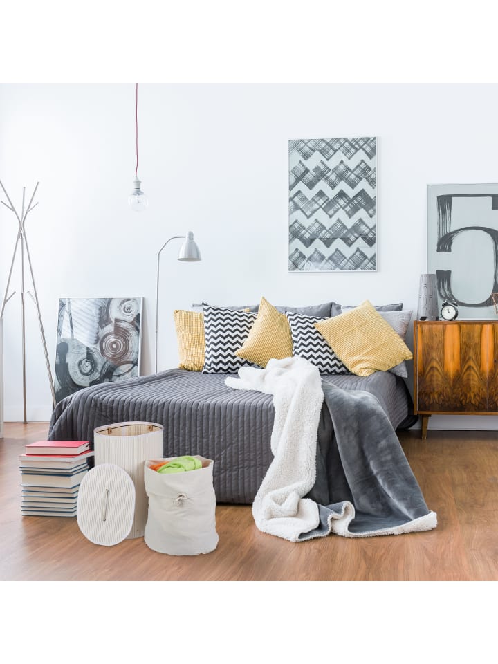 relaxdays 2 x Wäschekorb in Weiß - (B)42 x (H)55 x (T)32 cm günstig kaufen onesize