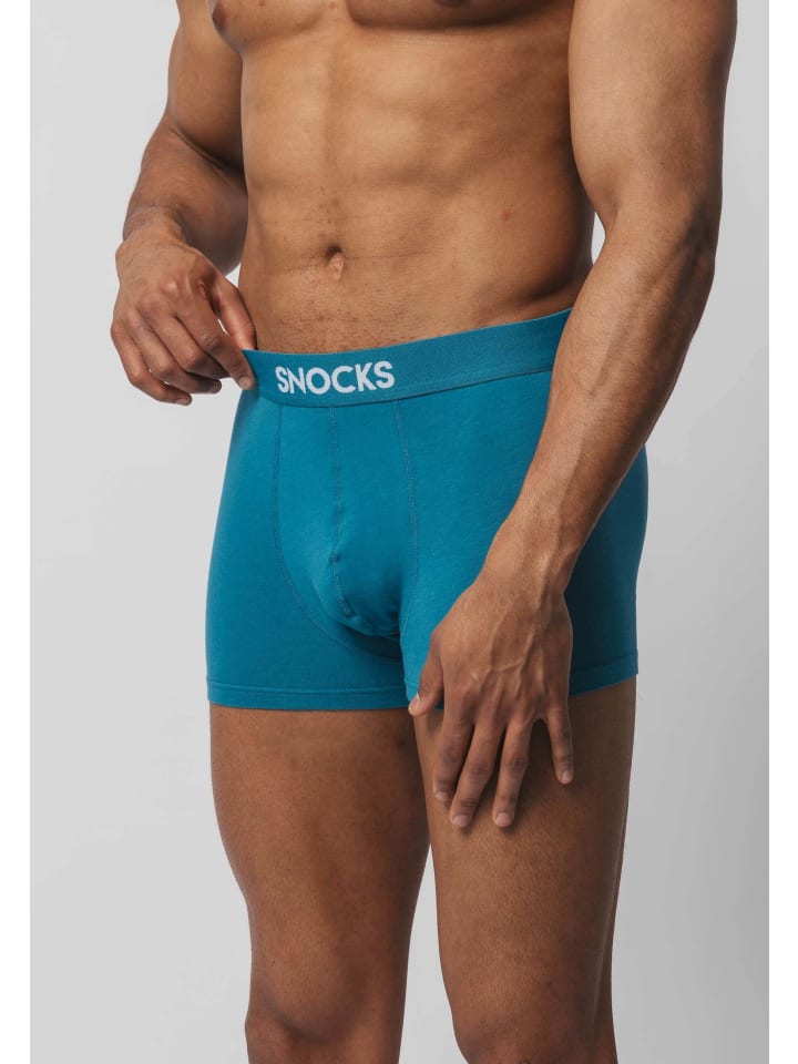 SNOCKS Boxershorts aus Bio-Baumwolle 6 Stück in Mix (Türkis/Hellblau/Hellgrau) günstig kaufen S
