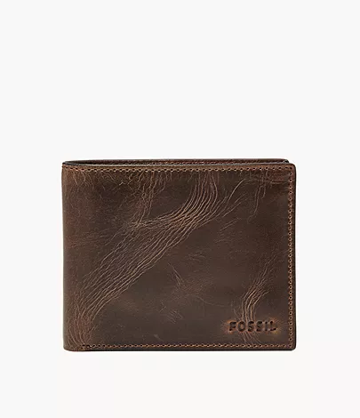 Fossil RFID-Passhülle und -Geldbörse Derrick Leder