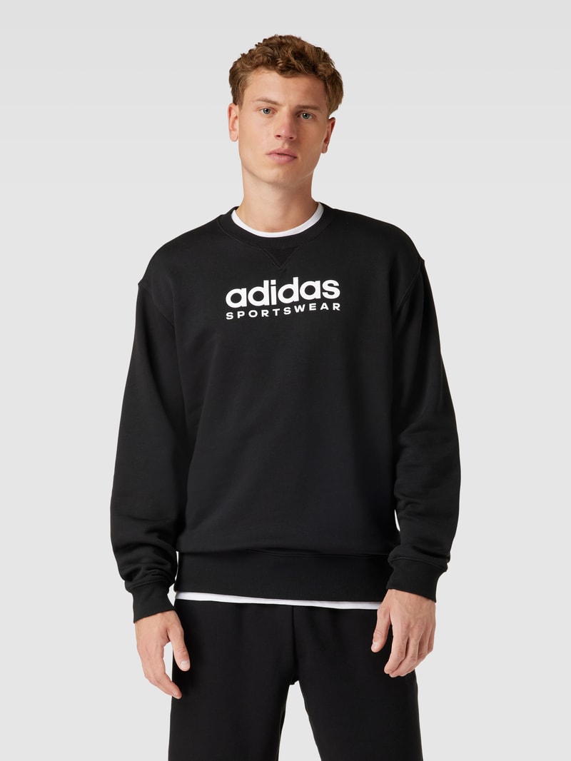 Sweatshirt mit Label-Print in schwarz