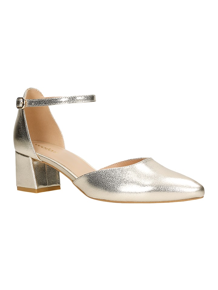 Wojas Leder-Pumps in Gold günstig kaufen