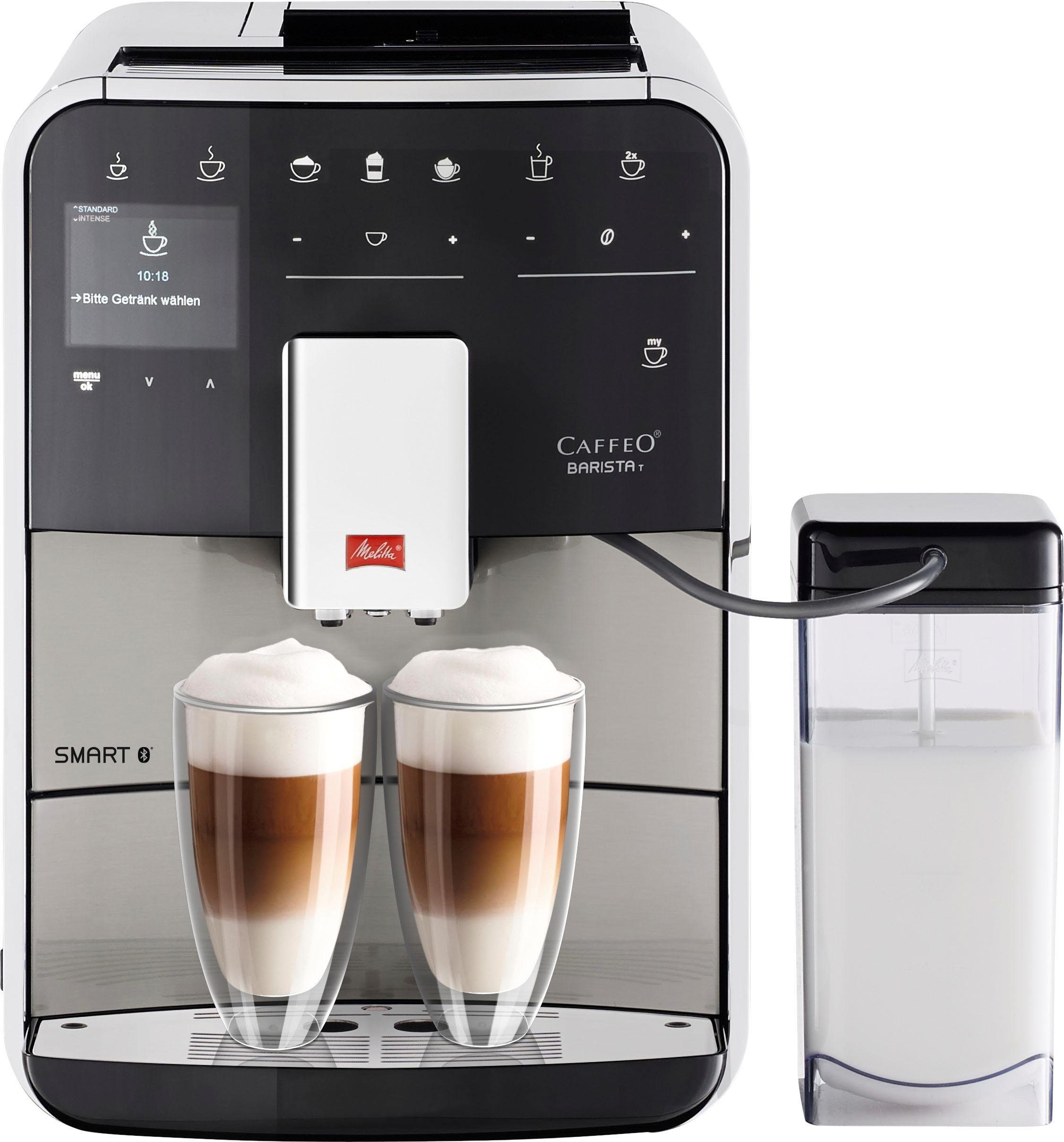 Melitta Kaffeevollautomat Barista T Smart® F 84/0-100, Edelstahl, Hochwertige Front aus Edelstahl, 4 Benutzerprofile & 18 Kaffeerezepte
