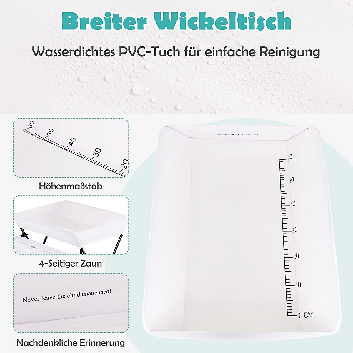 Wickeltisch Klappbar Wickelkommode mit Aufbewahrungskorb