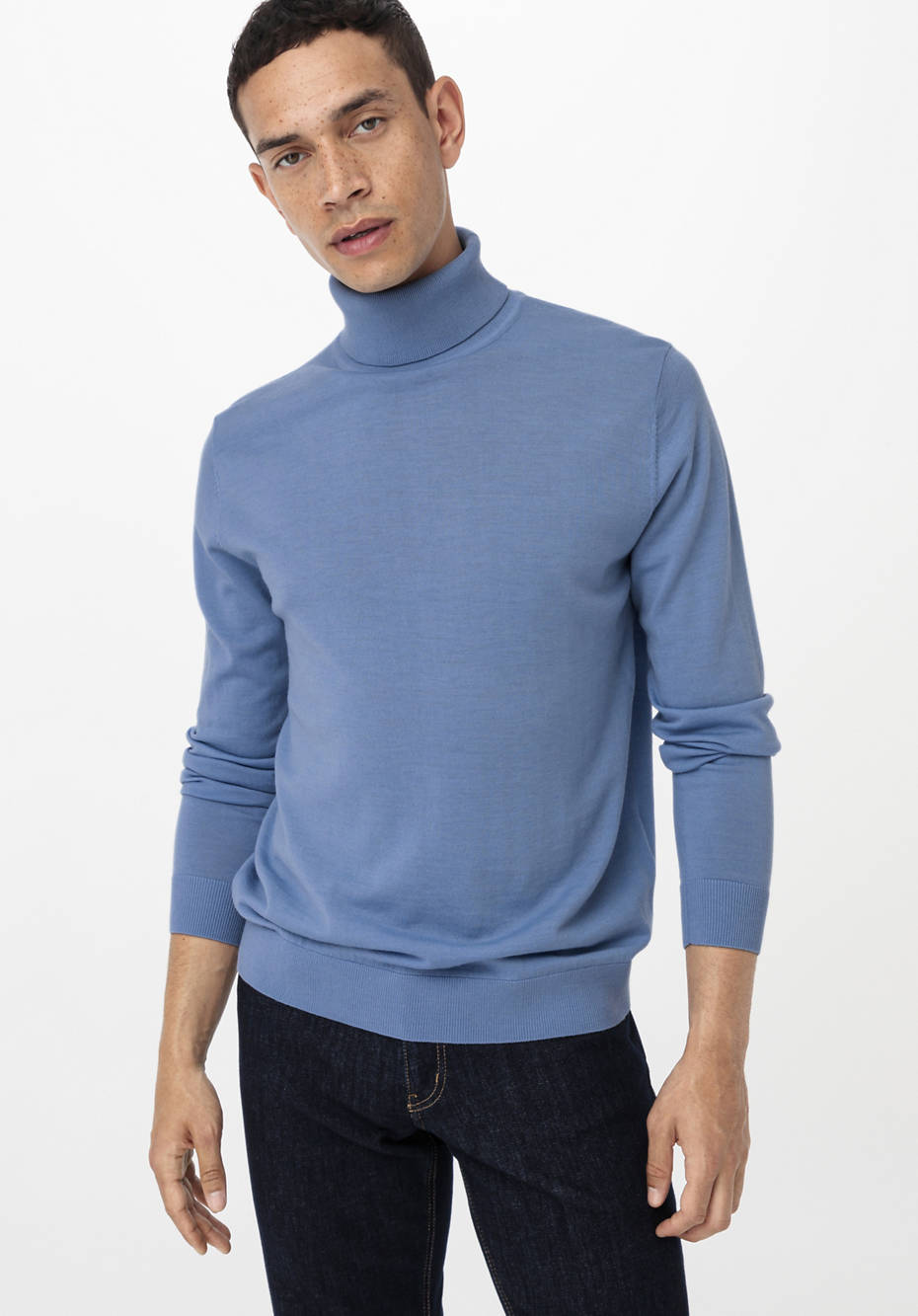 Rollkragen-Pullover aus reiner Bio-Merinowolle