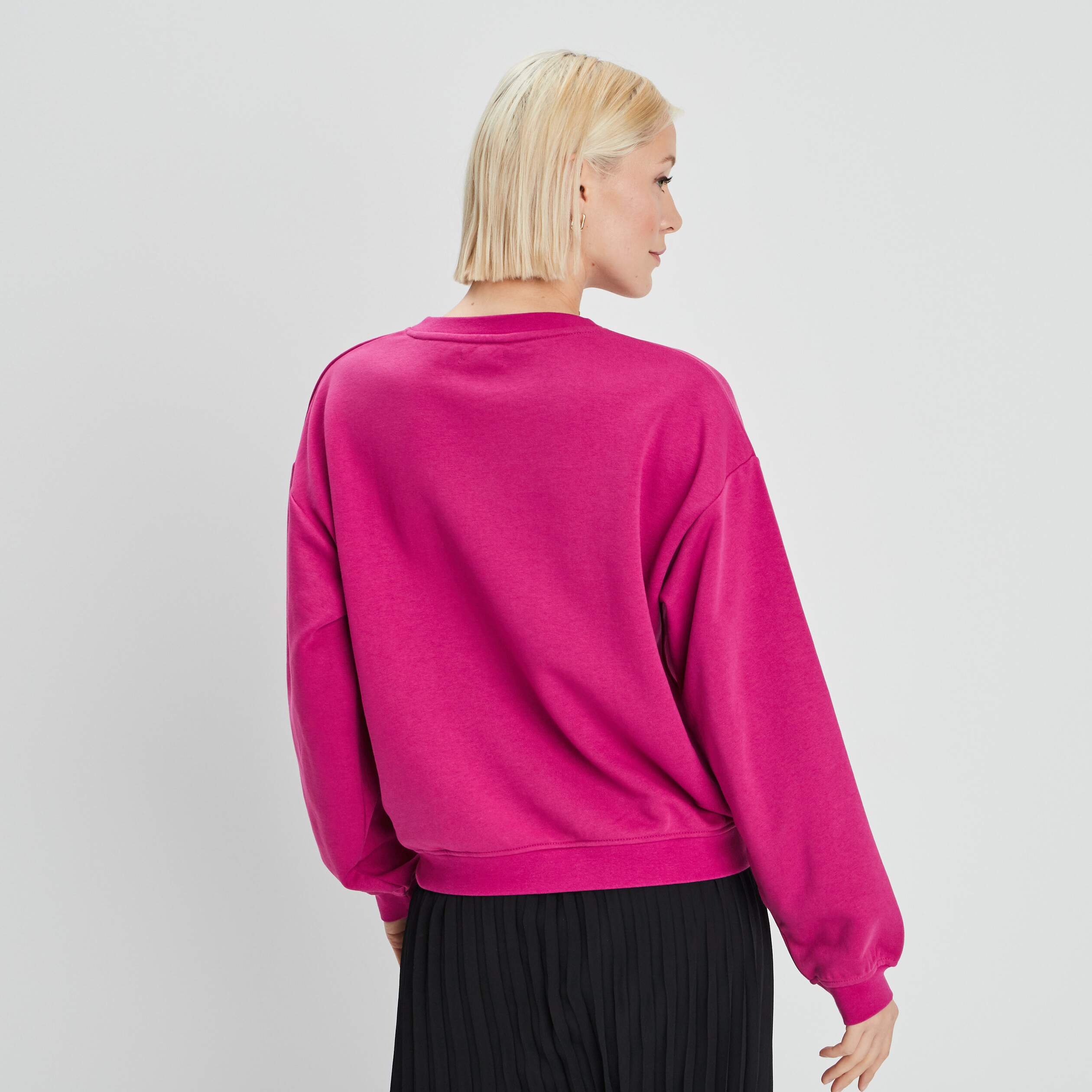 Sweat col rond Creeks rose fushia femme | La Halle