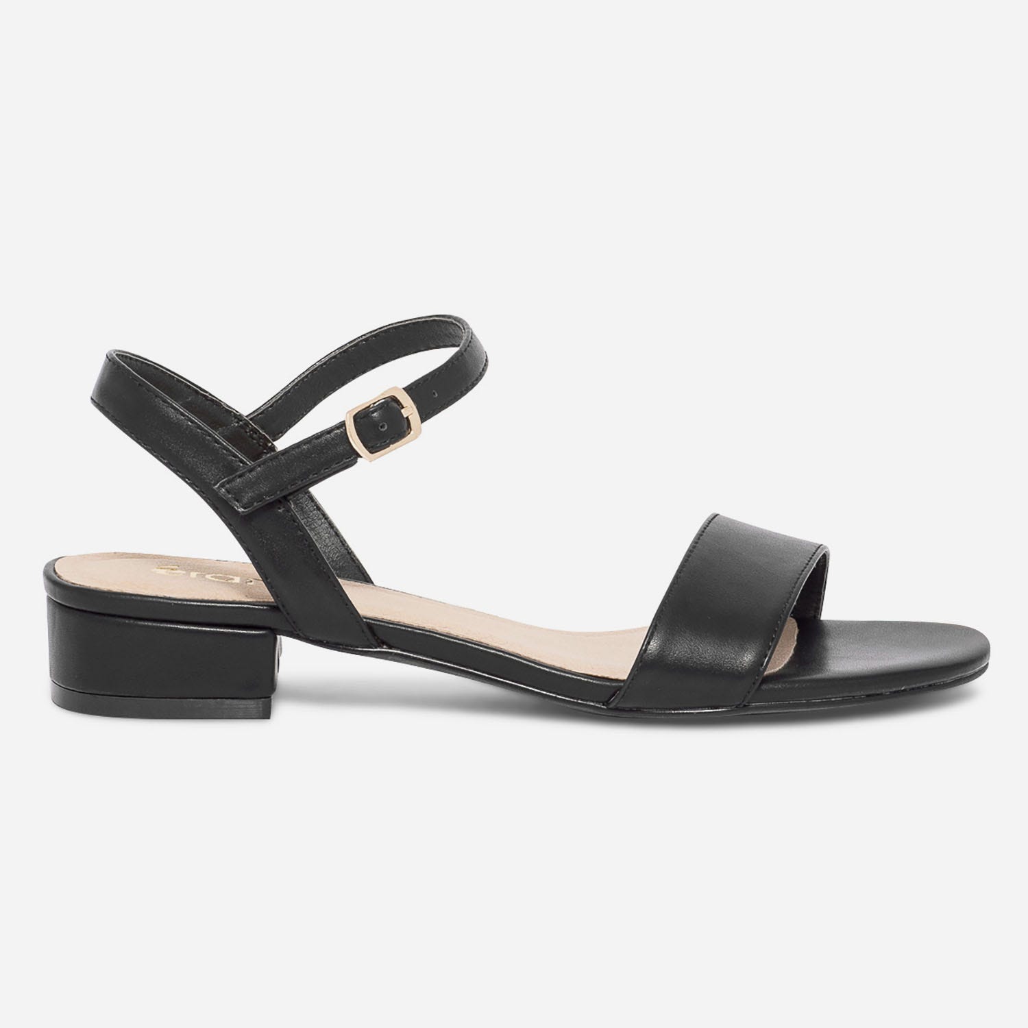 Sandale noire à petit talon