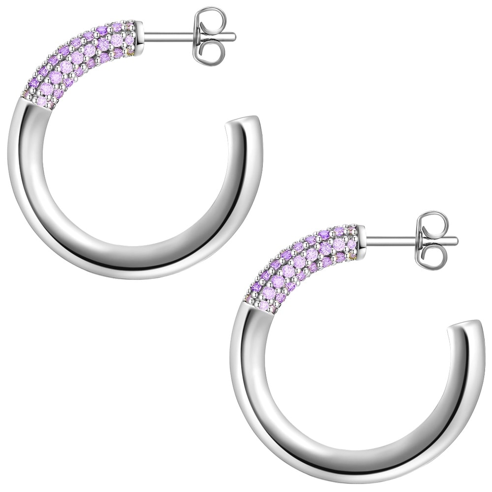 Glanzstücke München Créoles en argent Argent sterling Oxyde de zirconium (CZ) en Argent Boucles d'oreilles