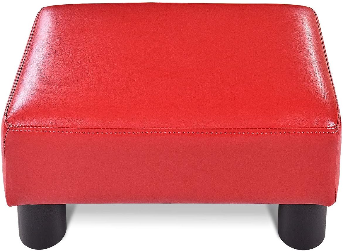 Costway COSTWAYKleiner Fußhocker, Hocker aus Kunstleder