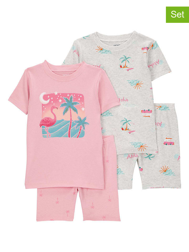 carter's 2er-Set: Pyjamas in Grau/ Rosa günstig kaufen
