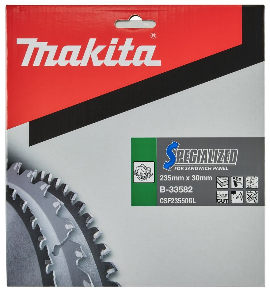 Makita Accessories B-33582 Circular saw blade Specialized Sandwich panel SMTCG 235 x 30 x 2.2 mm T50
