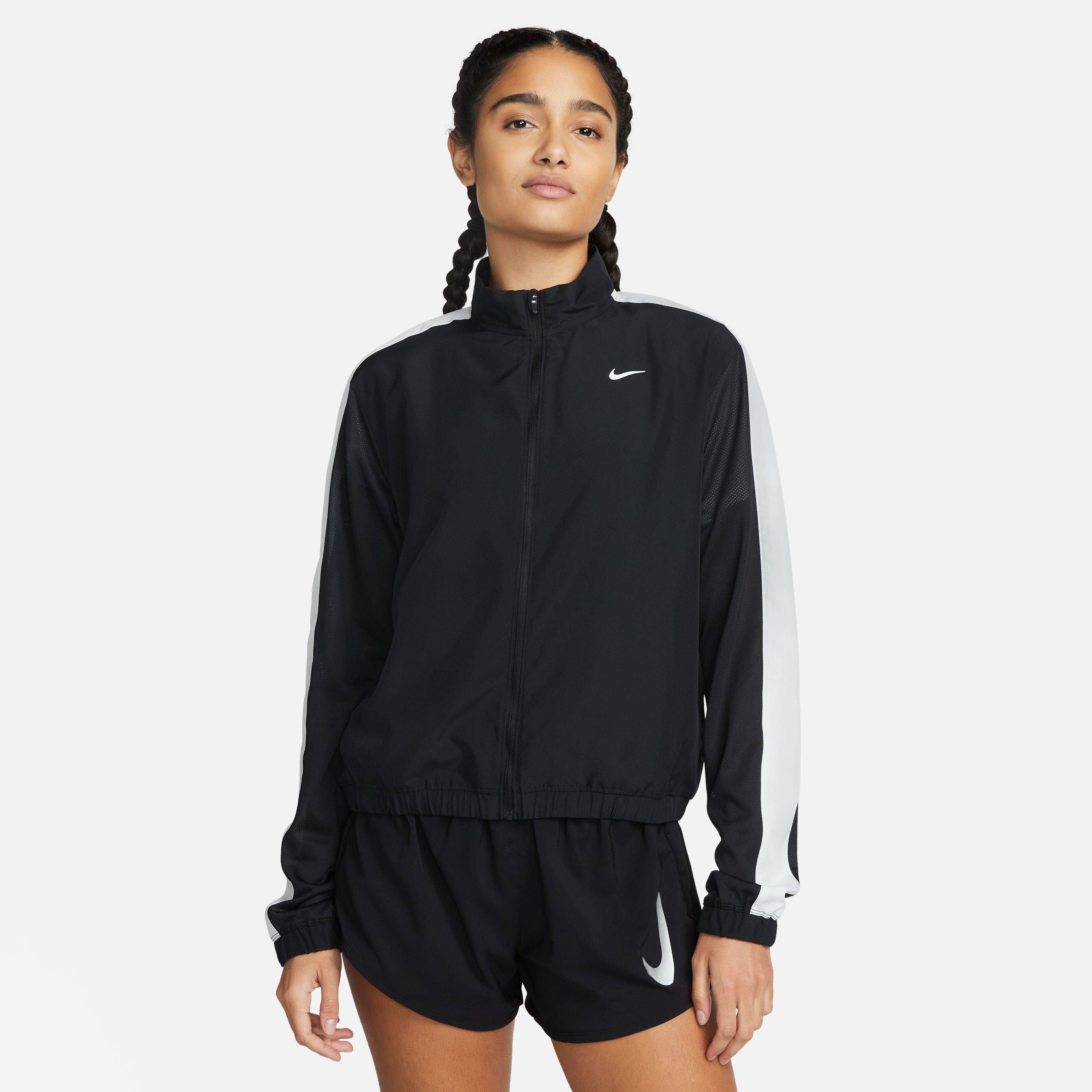Swoosh Run Laufjacke Damen - Schwarz, Grau