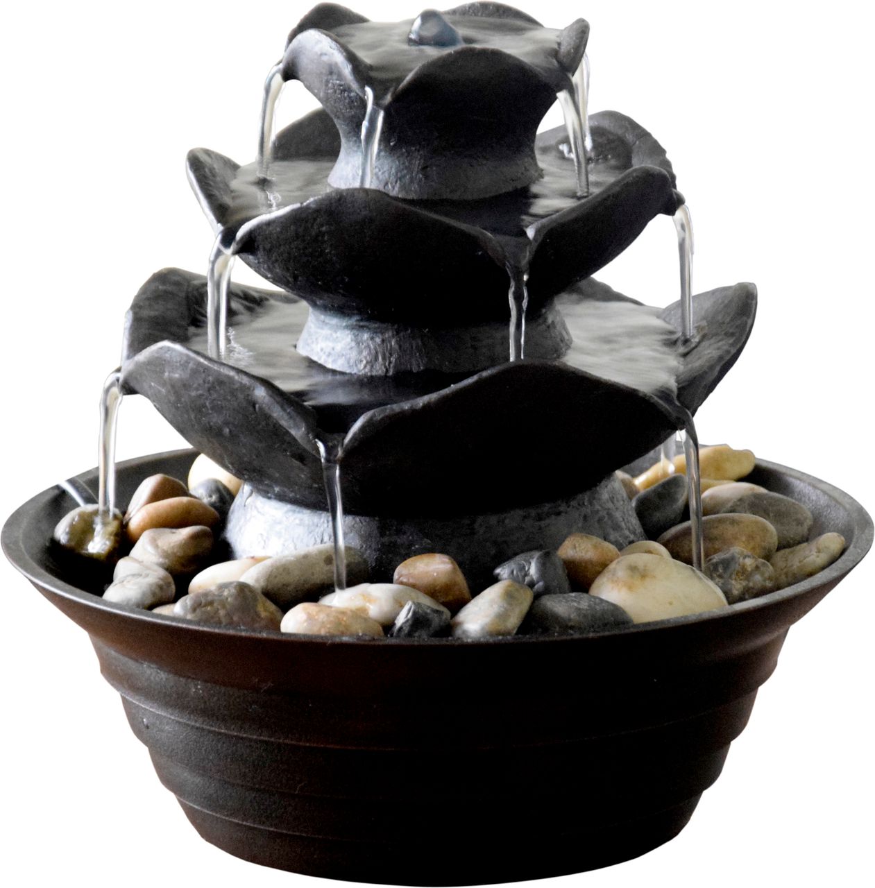 dobar Design-Zimmerbrunnen mit Deko-Steinen