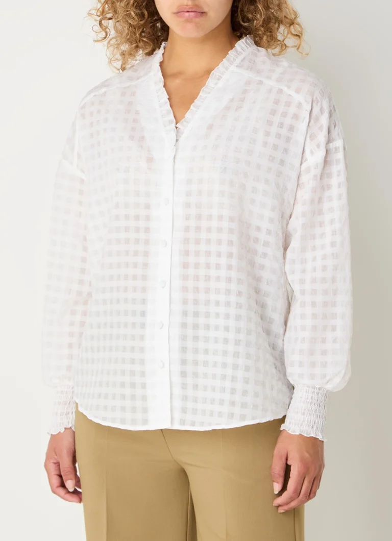 Phase Eight  Tara semi-transparante blouse met ruitdessin