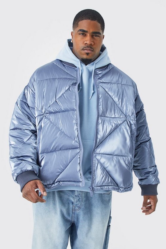 Plus Steppjacke in Metallic-Optik