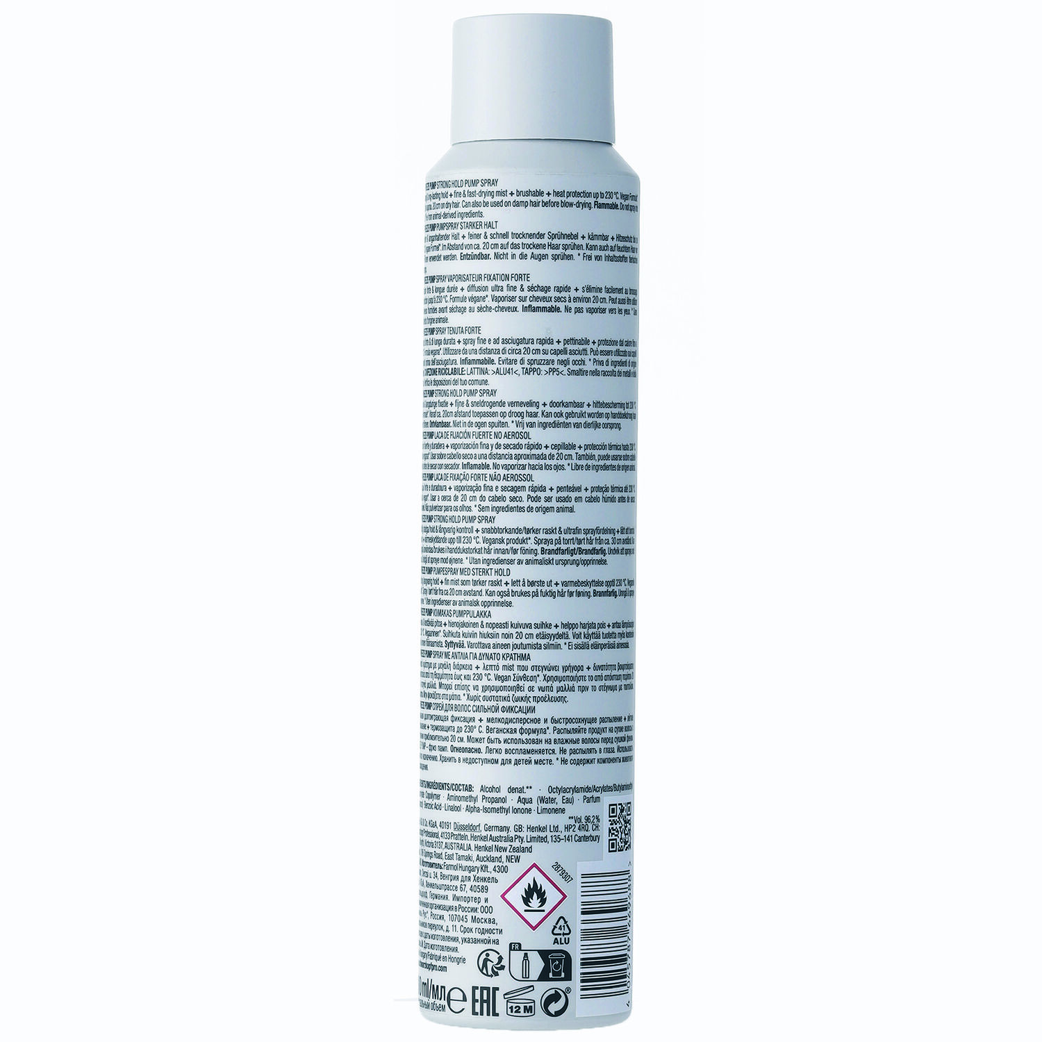 Schwarzkopf Professional Osis+ Freeze Pump Spray Vaporisateur Fixation Forte /+++