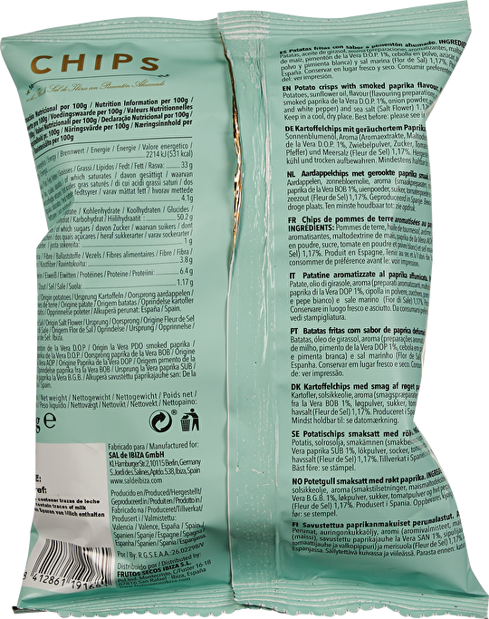 Sal de Ibiza Chips Smoky Páprika 45g