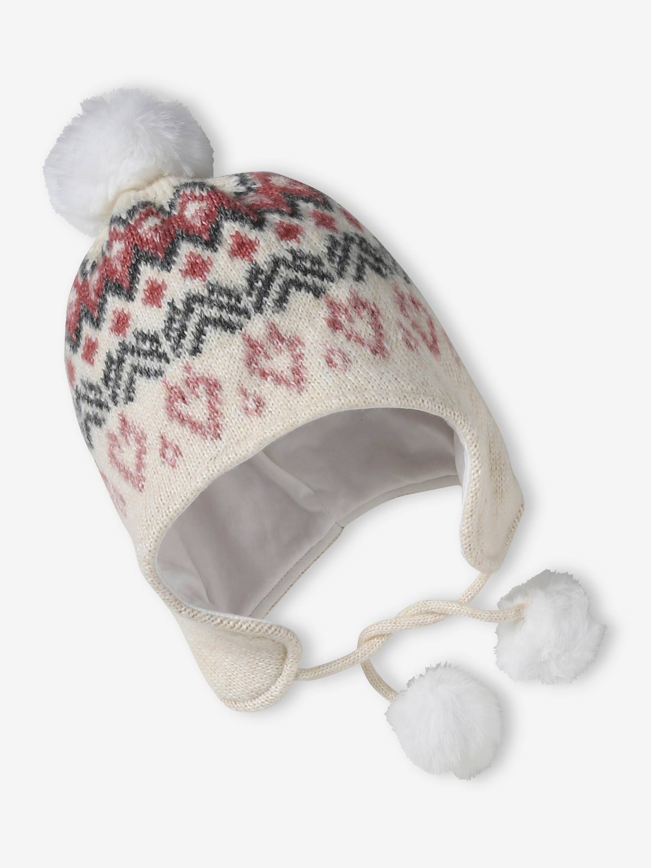 Vertbaudet Mädchen-Set: Mütze, Rundschal & Handschuhe - beige meliert