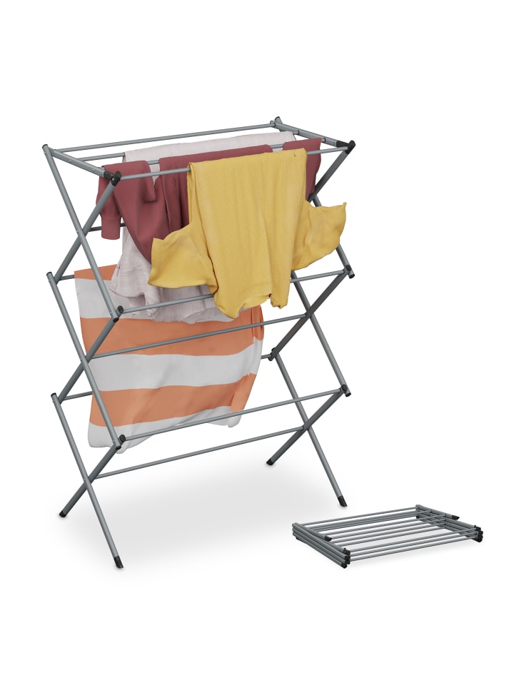 relaxdays Wäscheständer in Grau - (B)73 x (H)104 x (T)38 cm günstig kaufen onesize