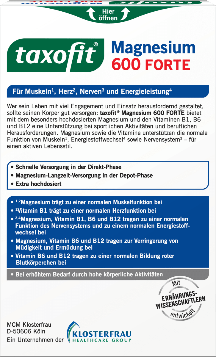 Magnesium 600 Forte Depot Tabletten 30St, 51,2 g