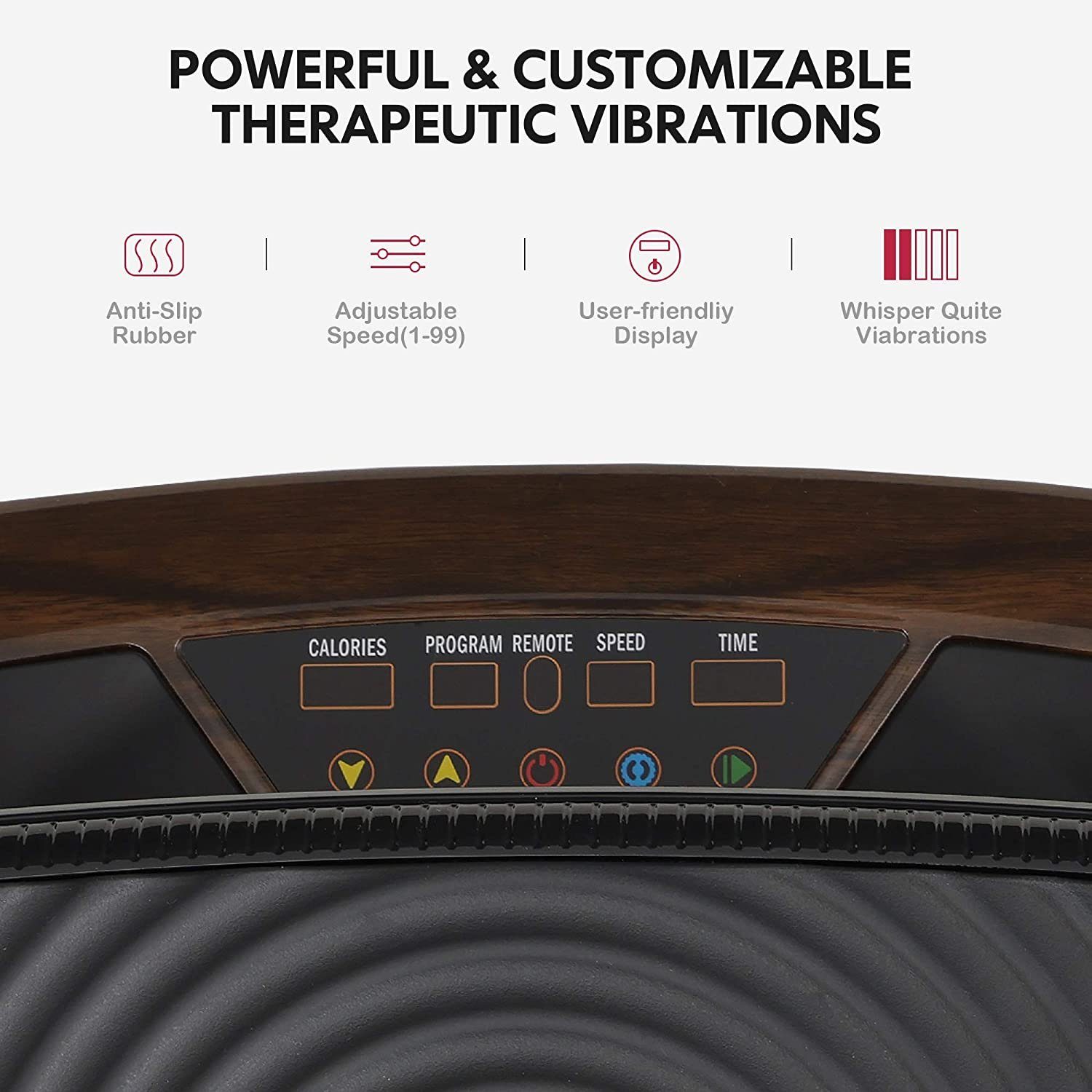 Daskoo Vibrationsplatte Vibrationsboard, ideales Trainingsgerät für Fettverbrennung, Vibration, 2-TIERS-DESIGN, mit 2 Liegestützgriffe und 2 Widerstandsbänder