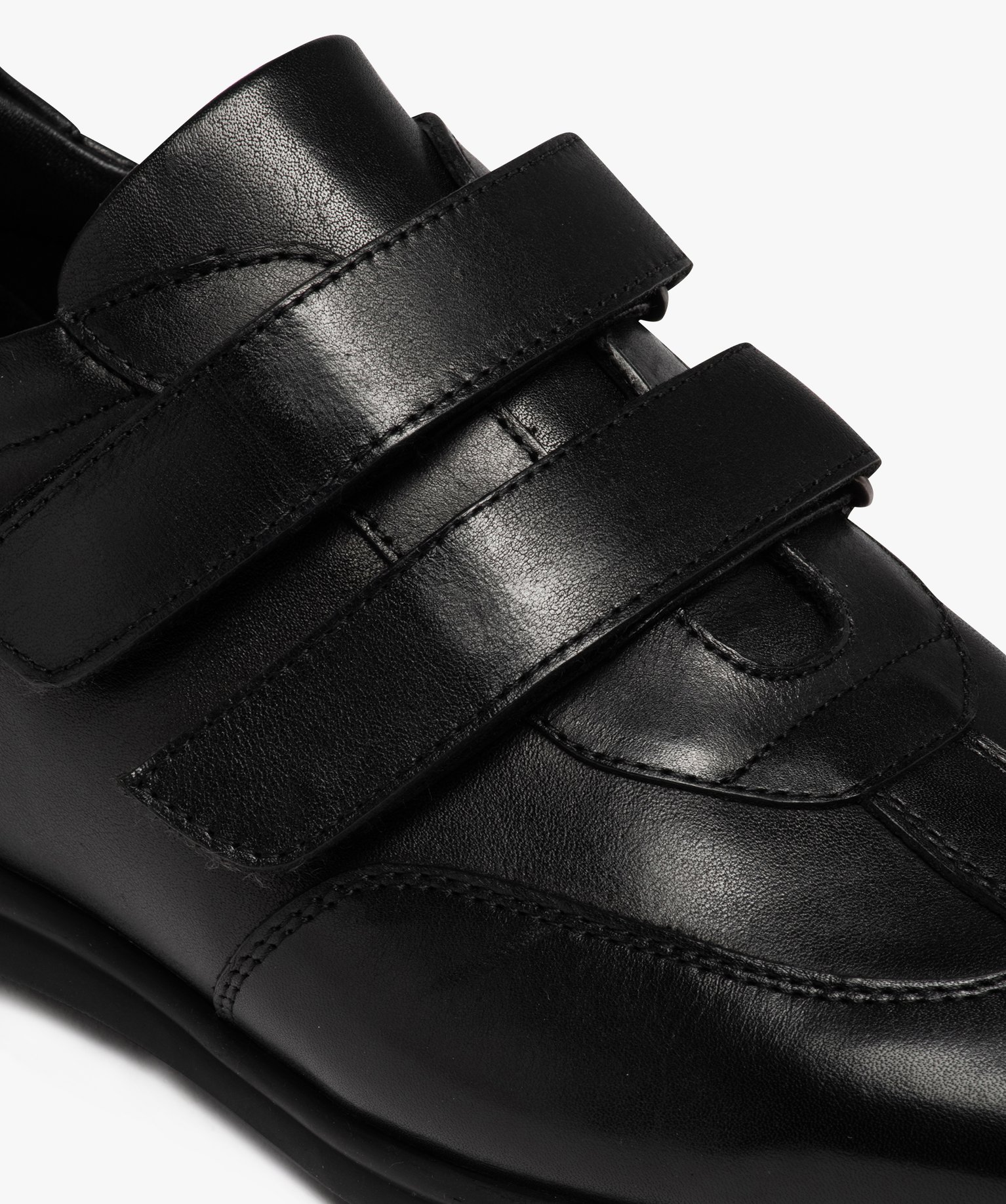 Derbies homme dessus en cuir uni à double scratch noir | GEMO