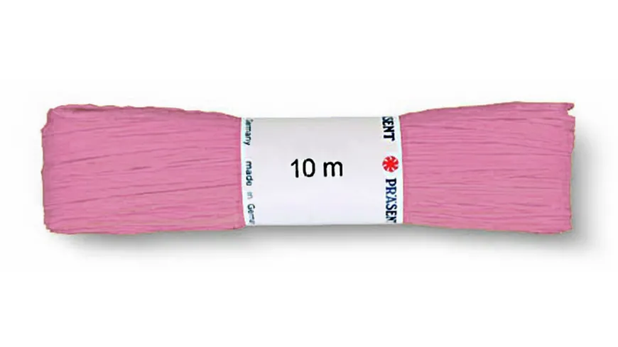 PRÄSENT Raffia Bastband Strängchen altrosa 10 m