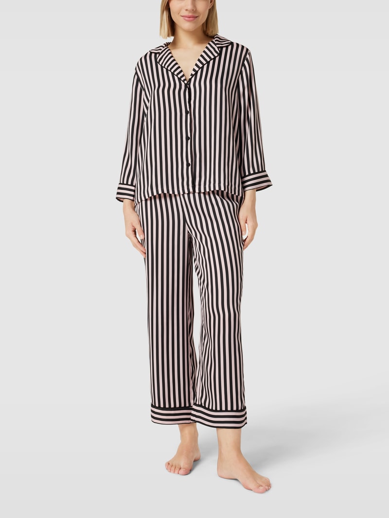 Pyjama mit Reverskragen in schwarz