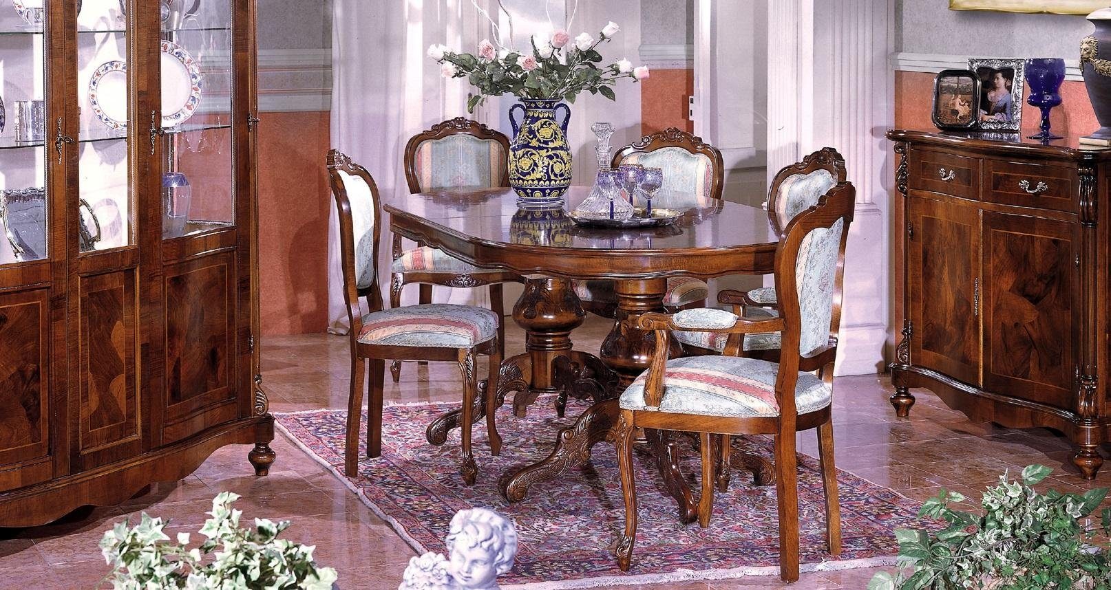 JVmoebel Esszimmer-Set, Esszimmer Möbel Esstisch Tisch Gruppe Essgarnitur Lehnstuhl 6tlg.